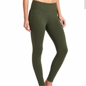 Athleta Metro High Waisted skinny ankle leggings Sz xs green
